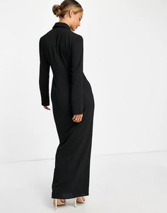 ASOS DESIGN button detail maxi shirt dress in black | ASOS Sleek Maxi Dress For Work, Sleek Long Sleeve Maxi Dress, Chic Long Maxi Dress For Work, Fitted Belted Maxi Dress For Work, Formal Maxi Dress With Button Closure, Sleek Maxi Dress For Workwear, Maxi Length Party Dress With Button Closure, Linen Maxi Dress For Work, Formal Buttoned Maxi Dress