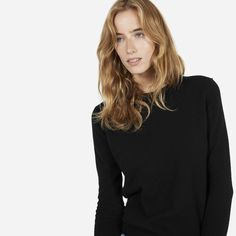 We make the most beautiful essentials, at the best factories, without traditional markups. Free shipping on 2+ items. Everyday Fine Knit Cashmere Tops, Classic Relaxed Fit Cashmere Tops, Everlane Long Sleeve Sweater, Everyday Cashmere Top, Everlane Everyday Tops For Fall, Everlane Tops For Everyday Fall Wear, Simple Wardrobe, Inner Mongolia, Womens Cashmere