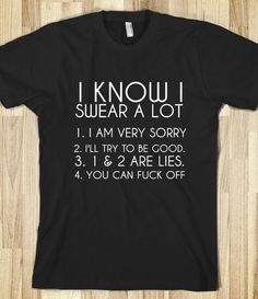 Would never wear this out, but pretty much sums it up :-) Funny Shopping, Nerdy Outfits, Jax Teller, Cool Stuff, Funny T, Shirts With Sayings, Print Shirt, American Apparel