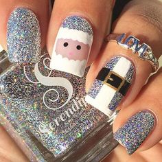 Santa Nail Art, Santa Nails, Kandy, Xmas Nails, Christmas Nail Designs