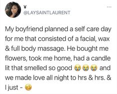 the tweet has been posted to someone about their self care and it looks like they