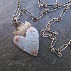 This Pendant Necklaces item by artdi has 67 favorites from Etsy shoppers. Ships from Centerport, NY. Listed on Jul 8, 2024 Copper Clay Jewelry, Heart Flame, Rivet Jewelry, Mixed Metal Necklace, Soldered Pendants, Retro Necklace, Yarn Necklace, Fire Jewelry, Hearts On Fire