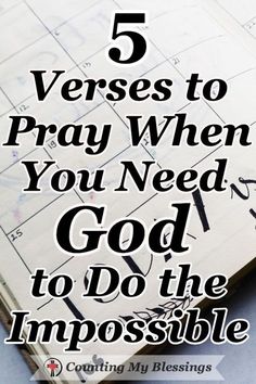 a book with the title 5 verses to pray when you need god to do the impossible