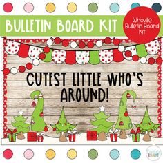 bulletin board kit with christmas trees and presents