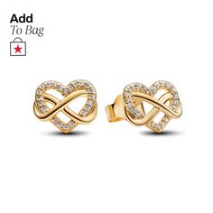 in stock Juicy Jewelry, Infinity Earrings, Pandora Heart, Infinity Heart, Heart Stud Earrings, Bead Set, Infinity Symbol, Earrings Studs, Crystal Stud Earrings