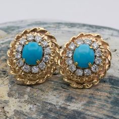 Photo by AURUM on November 16, 2020. Image may contain: jewelry. Bridal Details, Robin's Egg Blue, Persian Turquoise, Gold Diamond Studs, Stunning Earrings