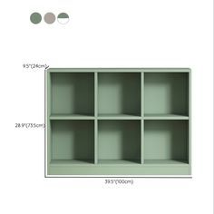 the width of a bookcase is shown