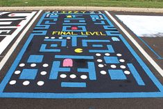 a game is painted on the ground with numbers and symbols