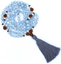 I am healed Spiritual Light Blue Jewelry With 8mm Beads, Spiritual Light Blue Beaded Bracelets, Blue Hand-knotted Jewelry For Gift, Blue Hand Knotted Jewelry For Gift, Blue Spiritual Mala With 8mm Beads, Spiritual Blue Mala With 108 Beads, Blue 8mm Beads Spiritual Mala, Blue Mala With 8mm Beads For Meditation, Blue Hand-knotted Necklaces