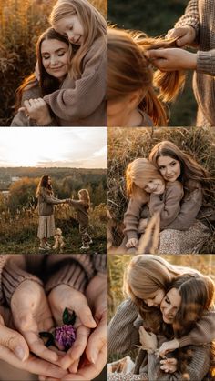 two women are hugging and one is holding a flower