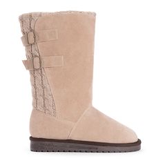 a pair of women's winter boots with buckles on the front and side