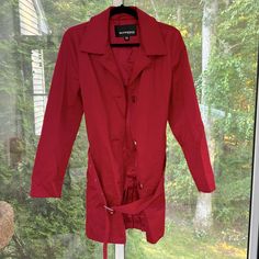 Never Worn Red Belt, Trench Jacket, Coats Jackets Women, Coats For Women, Trench Coat, Coats Jackets, Jackets & Coats, Jackets For Women, Women Accessories