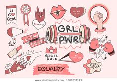 the girl power sticker sheet is shown