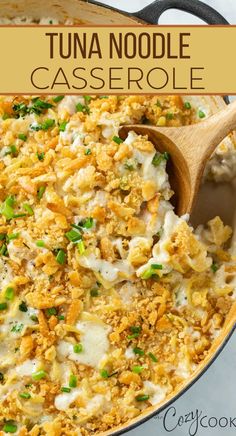 tuna noodle casserole in a casserole dish with crunch ritz topping Tuna Noodle Casserole Easy, Tuna And Egg, Creamy Mushroom Soup