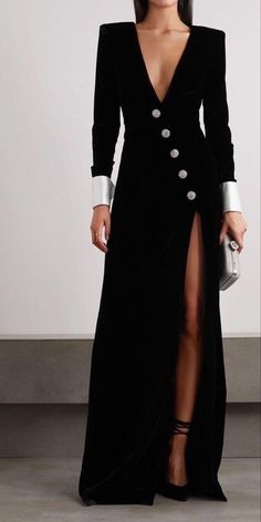 Dresses Formal Elegant, Black Dress Formal, Elegant Party Dresses, Tuxedo Dress, Evening Gowns Elegant, Evening Dress Fashion, فستان سهرة, Elegant Dresses For Women, Looks Chic