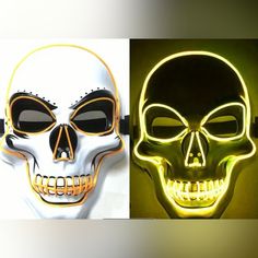 Brand New Skeleton Face Luminous Face Mask For Halloween. Mask Plastic With Light Up Cord Throughout The Mask. Takes 2 Aa Batteries ( Not Included) Elastic Band Around The Back. Face Lights Up Green. Great For Trick Or Treating On Halloween, Bar Parties And School Parades. Fits Unisex Kids And Adults. Skeleton Face Mask, Mask For Halloween, Halloween Bar, Skeleton Face, Halloween Mask, Trick Or Treating, Face Light, Halloween Masks, Aa Batteries