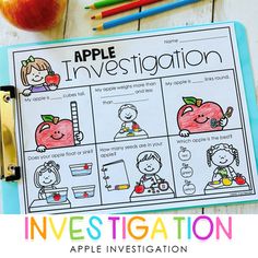 an apple infestation worksheet with apples and pencils next to it