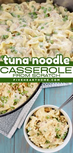 Looking for comfort food dinner ideas? Here's a baked casserole recipe! It's a winter dish using canned tuna and egg noodles. Complete with a creamy, cheesy from-scratch white sauce, this homemade tuna noodle casserole is the BEST! Tuna Noodle Casserole With Mayo, Creamy Tuna Casserole Recipes, Tuna Noodle Casserole From Scratch, Homemade Tuna Casserole, Tuna Dishes Canned, Tuna Noodle Casserole With Sour Cream, Tuna Noodle Casserole For 2