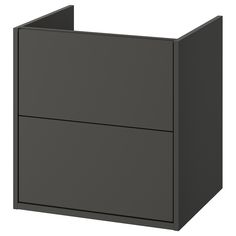 a black cabinet with two drawers on top