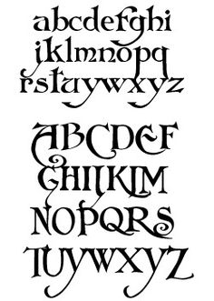 an old english alphabet with some type of lettering on it's sides and the upper letters