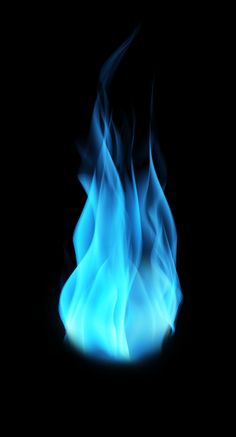 a blue flame on a black background