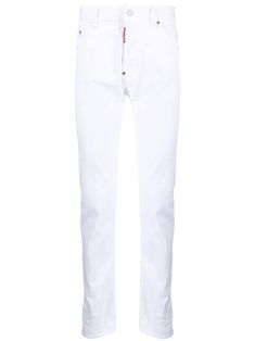 optical white stretch-cotton bull denim logo patch to the rear mid-rise belt loops skinny cut concealed fly and button fastening classic five pockets Cool Guy, Stretch Cotton, Patch Logo, Calf Leather, White Jeans, Mens Jeans, Mid Rise, Top Brands, Luxury Fashion