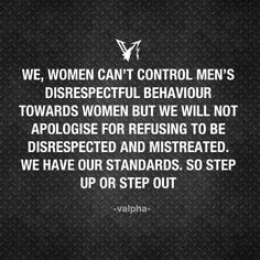 a quote that says, women can't control men's disrespect