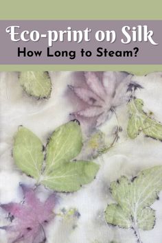 a book cover with leaves on it and text that reads, eco - print on silk how long to steam?