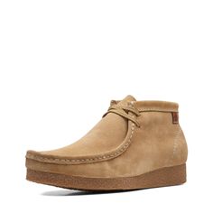 PRICES MAY VARY. The iconic Clarks Wallabee boot is reinvented with new comfort credentials and a crepe-textured rubber wedge Mens Chukka Boots, Clarks Wallabee, Clarks Wallabees, Classy Suits, Chukka Boots Men, Luxury Store, Suede Boots, Christmas List, Chukka Boots