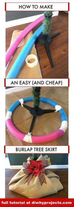 how to make an easy and cheap burlap tree skirt