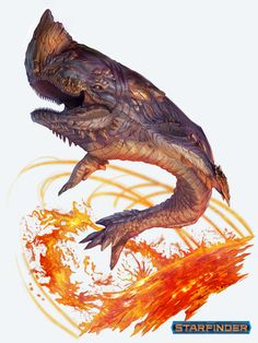 an image of a creature with fire coming out of its mouth