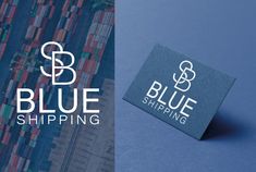 blue shipping logo and business card