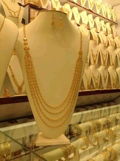 Kandora Dizain, Gold Long Necklace With Grams, Arabic Gold Necklace Designs, Dubai Gold Necklace Designs, Indian Gold Necklace Designs, Fashion Jewelry Necklaces Gold, Wedding Jewelry Sets Bridal Jewellery