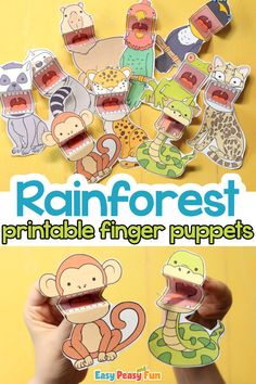 the rainforest animal finger puppets are easy to make