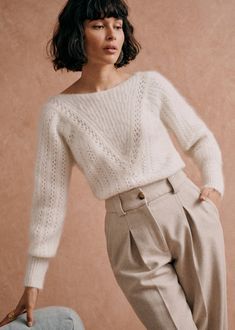 Stylish Knitwear, Fall Capsule Wardrobe, Sweater Fits, Trendy Fashion Outfits, Diva Fashion, Work Wardrobe, Parisian Style