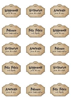 the different types of labels are shown in this set, including one for each type