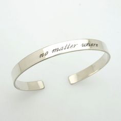 Personalized gift. Personalized sterling silver cuff bracelet for women, gift for mom. Birthday Gift, Personalized mother's day gift idea. Customized birthday gift for her. Engraved bracelet, Inspirational message bracelet. High polished Sterling Silver cuff! This cuff is adjustable: You can bend the cuff a little to open and close it on your wrist and it will stay in the shape you need. Looking for a gift to Mother's day or to your loved woman's birthday? Solid sterling silver bracelet is polis Bracelets Bff, Initial Bracelet Silver, Custom Engraved Bracelet, Motivational Bracelets, Engraved Cuff, Diamond Initial Necklace, Sister Bracelet, Bff Gift, Message Bracelet