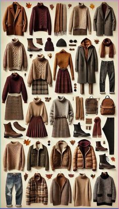 Autumn Outfit Ideas Women, Scottish Fall Fashion, Brown Wool Skirt Outfit, Warm Autumn Color Palette Outfit Ideas, Fall Outfit Sweater, Warm Autumn Outfits Capsule Wardrobe, Deep Autumn Palette Outfits, Knee High Brown Boots Outfit, Fall Fashion 2024 Women