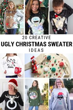 ugly christmas sweaters for kids and adults to make them look like they're wearing ugly