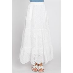 Eyelet Lightweight Maxi Skirt-skirt-The Little Tichel Lady Detective Dress, Eyelet Maxi Skirt, School Outfits Fall, Lightweight Maxi Skirt, White Eyelet Skirt, Latest Summer Fashion, Graceful Movement, Eyelet Skirt, Long Skirt Outfits