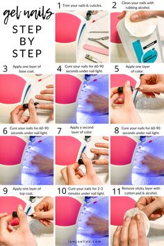 Gel Nail Tutorial, Gel Manicure At Home, Gel Pedicure, Acrylic Nails At Home, Gel Nails At Home, Pedicure At Home, Diy Acrylic Nails, Gel Nail Tips, Gel Nails Diy