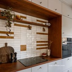 the kitchen is clean and ready to be used as a place for cooking or baking