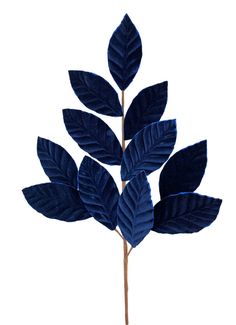 25 Navy Blue Velvet Magnolia Leaf Spray - 85361NVBL - The Wreath Shop Blue Velvet Christmas, Christmas Sprays, Christmas Magnolia, Magnolia Leaf, Navy Christmas, Blue Christmas Decor, Christmas Picks, Christmas Accents, Blue Christmas Tree