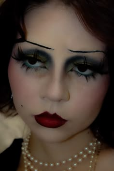 20s vintage editorial makeup downturned eye