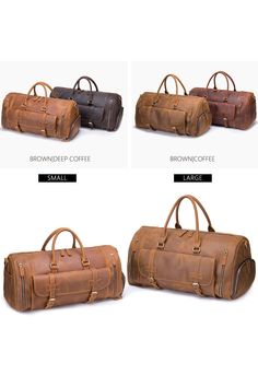 Introducing the Genmarks Delux Duffel Bag - the perfect combination of style and functionality. Made with full grain real leather, this duffel bag is built to last and sure to turn heads. Available in two rich colors, brown and coffee, it is the perfect accessory for the modern, fashion-conscious individual. Whether you're traveling for business or pleasure, this bag has got you covered with its spacious interior and multiple pockets to keep all your essentials organized. The bag comes in two si Elegant Brown Duffle Bag For On-the-go, Elegant Brown Duffle Bag With Large Capacity, Luxury Brown Duffle Bag For Business Trips, Brown Large Capacity Weekender Bag For Business, Brown Business Weekender Bag With Luggage Sleeve, Brown Rectangular Business Duffle Bag, Rectangular Brown Business Duffle Bag, Brown Weekender Bag With Luggage Sleeve For Business Trips, Brown Large Capacity Duffle Bag For On-the-go