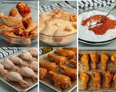 the process photos show how to make baked chicken wings