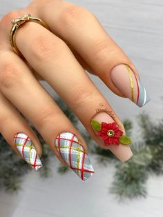 >See more from my store: https://dianenailsarts.etsy.com >Click for more similar designs:https://www.etsy.com/your/shops/me/tools/listings/section:46038346  Buy a Sizing Kit: https://www.etsy.com/your/shops/me/tools/listings/section:42836048 Each set Includes : 10 Nails piece set Nail adhesive Tabs Nail Glue  Mini nail buffer  Cuticle stick pusher  Alcohol Wipe Shape in Photo: Medium Coffin/ Mate Finish  All sets are custom made  to your order. Our Press on Nails are made with high quality Gel Polish and materials. All Products are handmade designs may be slightly differ regarding shape and length you select. Shipping time may vary from 1-5 business days to ship  Nails can Last 1-3 Weeks if prepped properly. Instructions will come with order. Nails sets are reusable if you remove them with Red Plaid Nail Designs, Buffalo Plaid Nails, Plaid Christmas Nails, Winter Plaid Nails, Flannel Nail Art, Christmas Plaid Nails, Diy Plaid Nails, Checkered Nail Art, Fall Plaid Nails