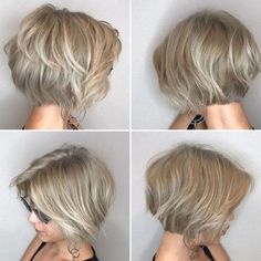 Short haircuts that are stop-you-in-your-tracks gorgeous Wavy Layered Hair, Short Haircut Styles, Short Wedding Hair, Platinum Blonde Hair, Short Haircut