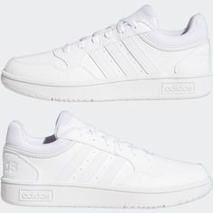 Hoops 3.0 Low Classic Shoes - White | women basketball | adidas US Adidas Hoops 3.0, White Adidas Sneakers, Looks Adidas, Cut Shoes, Low Cut Shoes, Women Basketball, Adidas White, Women Lifestyle, Womens Basketball