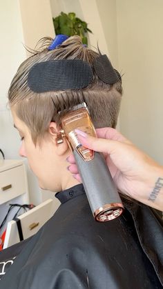 Courtney | FAQs about this haircut: Do you need thick hair? Medium to thick yes, because there needs to be room for the undercut and still leave... | Instagram The Undercut, Long Pixie, High Maintenance, Hair Brained, Hair Medium, Hot Tools, Head Shapes, Modern Salon